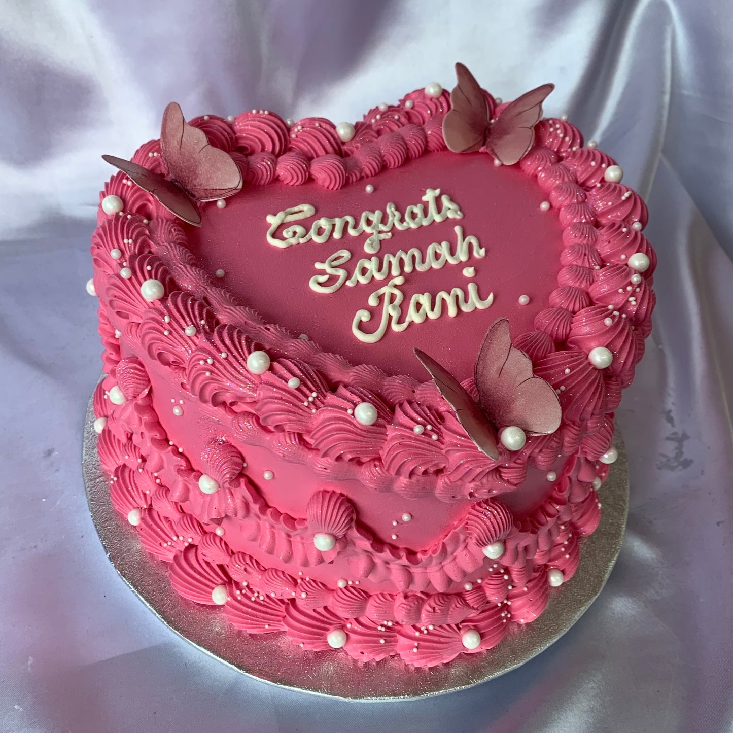 Dark Pink Butterfly Heart