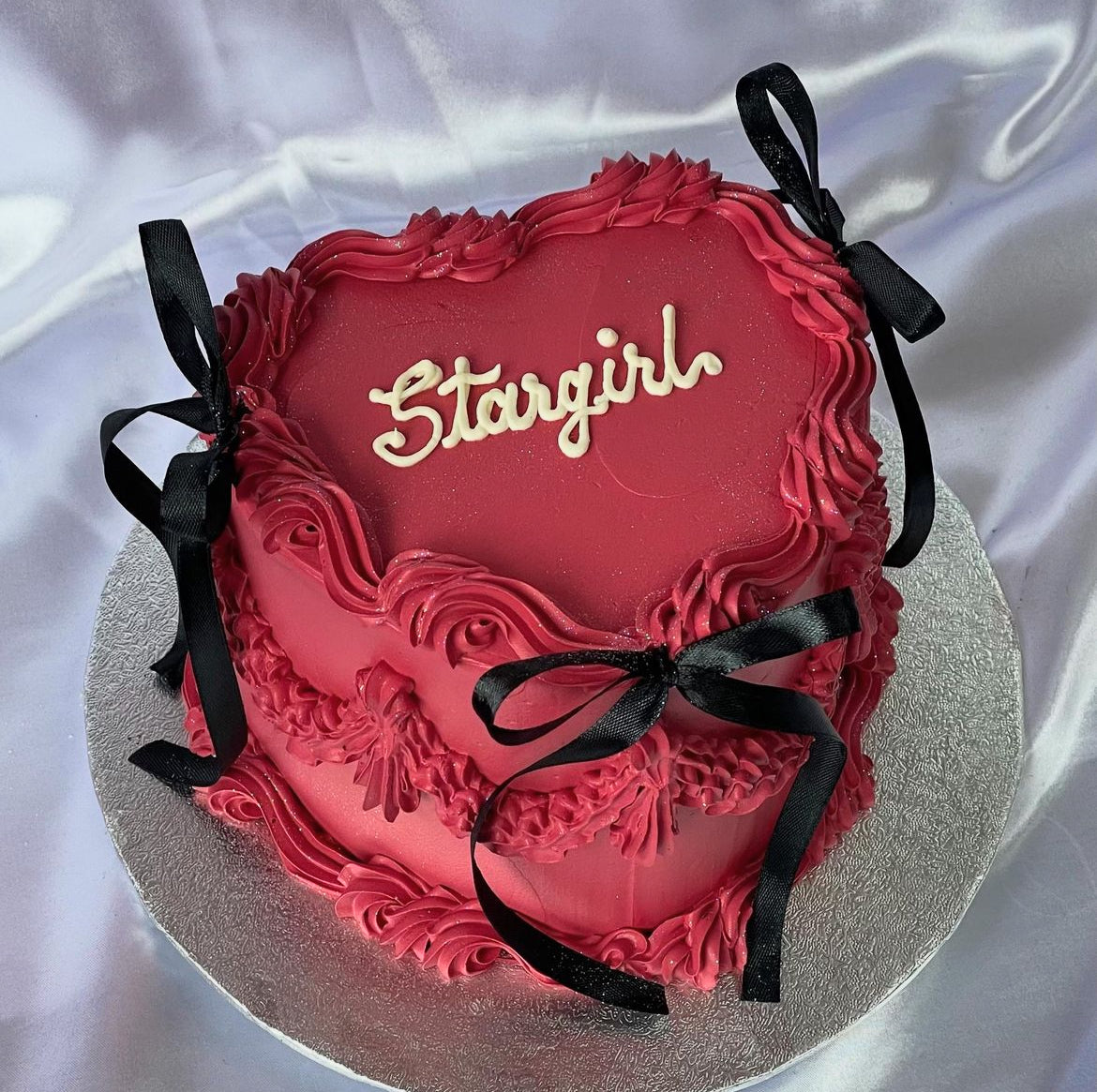 Burgundy Heart with Ribbons π