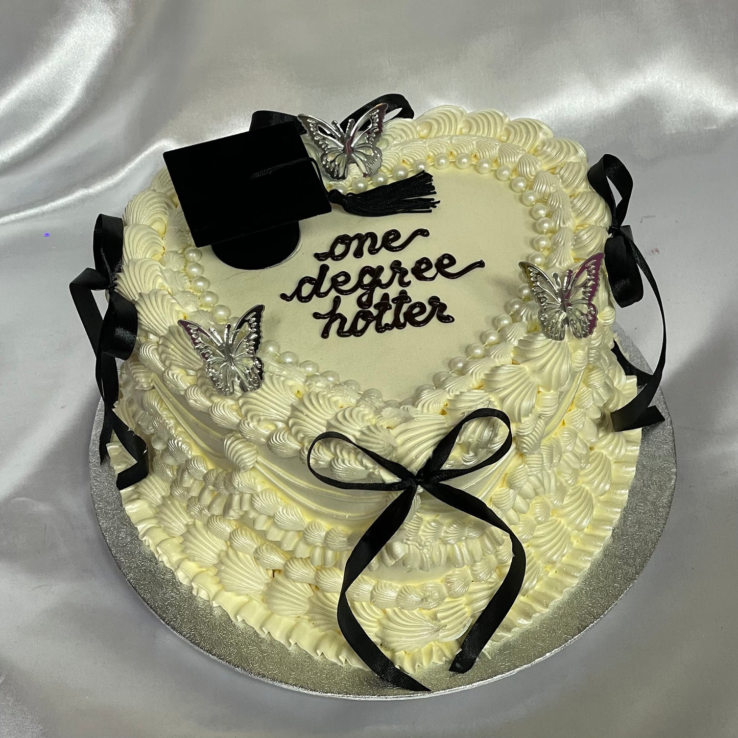 Classy Graduation Heart Cake