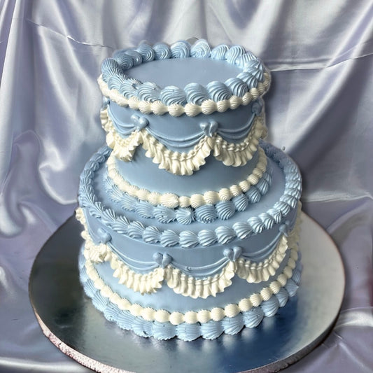 Vintage Round Two Tier (Light Blue)