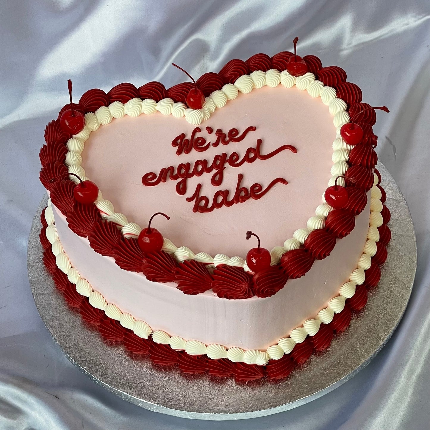 12” Two-Tone Heart Cake