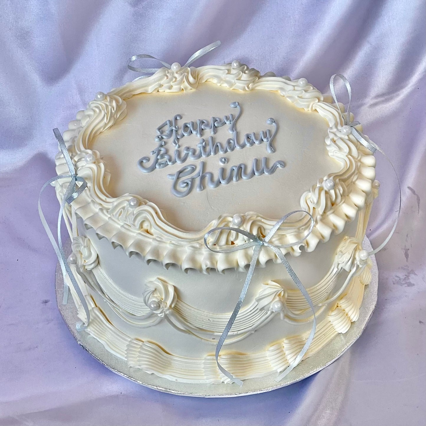 White w/ Light Blue Ribbons 🎀