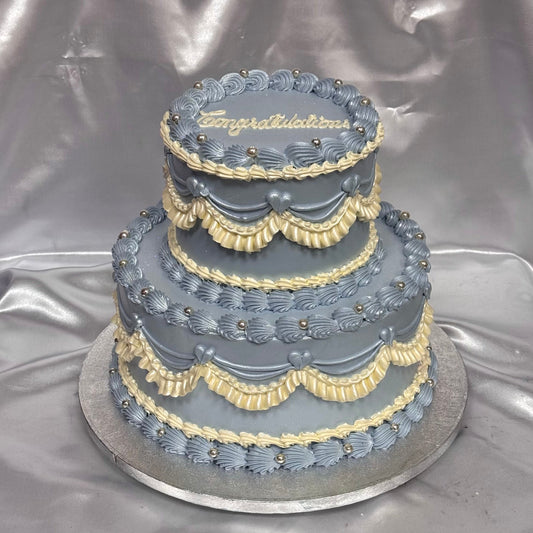 Vintage Round Two Tier (Light Blue)