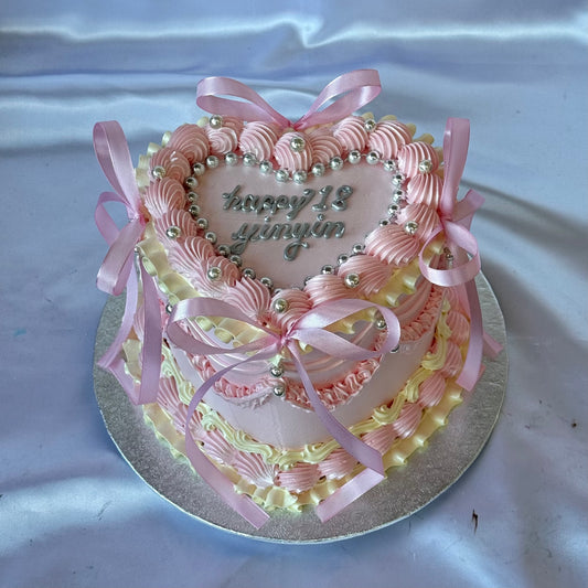 Pale Pink Heart with Silver Accents