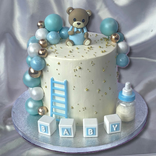 White/Blue Bear Cake 🧸